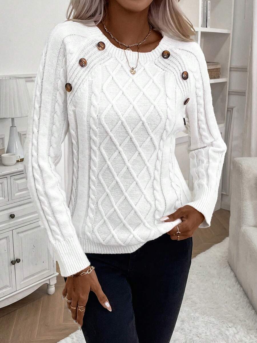 Catharina | Pull en Tricot à Détails Boutonnés