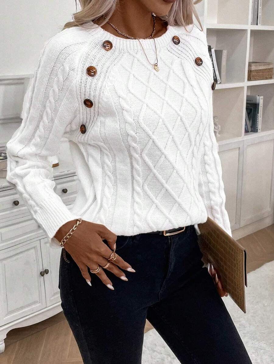 Catharina | Pull en Tricot à Détails Boutonnés