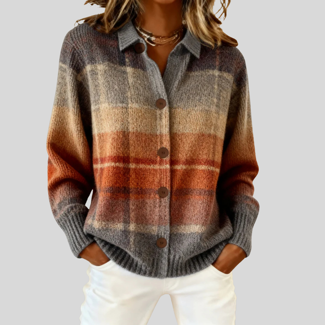Maëlys | Cardigan à Carreaux Intemporel