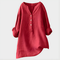 Velianne | Blouse Élegante en Coton-Lin à Col V