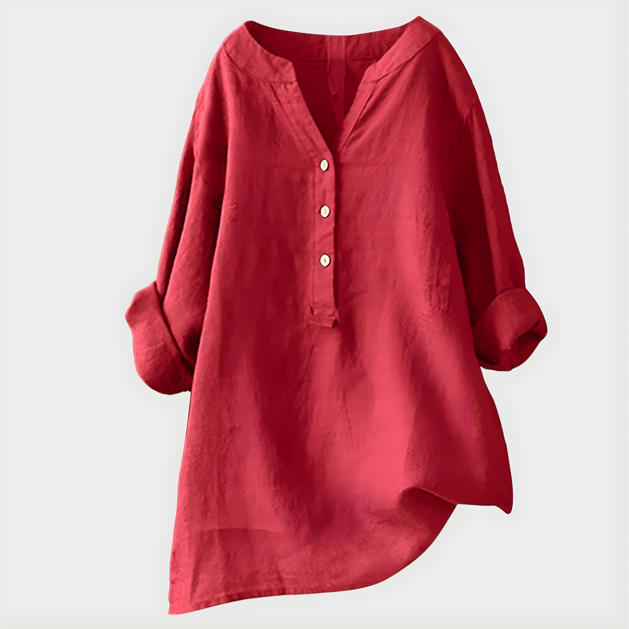 Velianne | Blouse Élegante en Coton-Lin à Col V