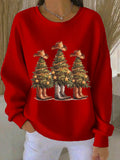 Noor - Pull de Noël avec des sapins de Noël western