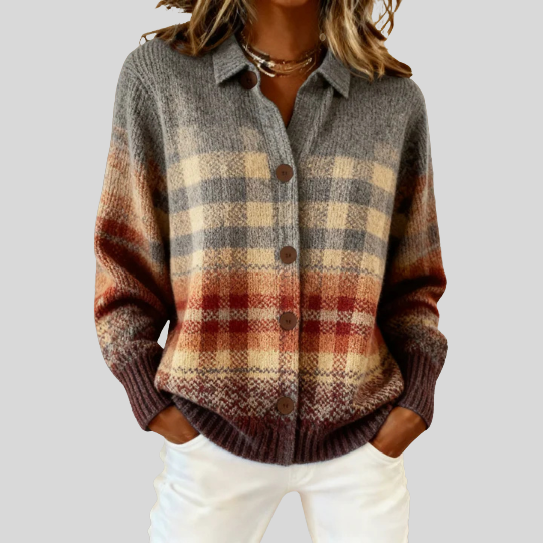 Noélise | Cardigan à carreaux rustique