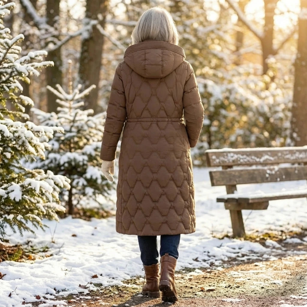 Lumière | Manteau Long à Capuche en Duvet