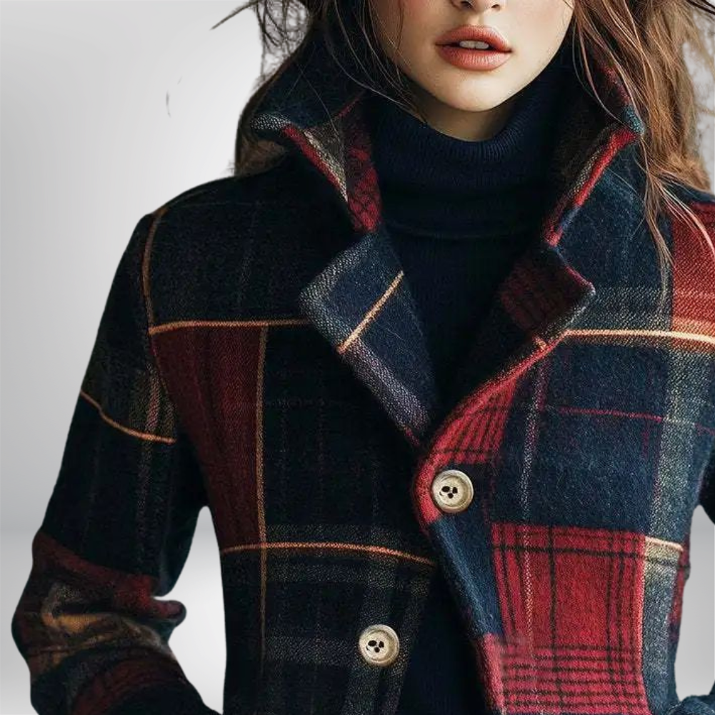 Noelle | Veste en Laine à Carreaux Classique