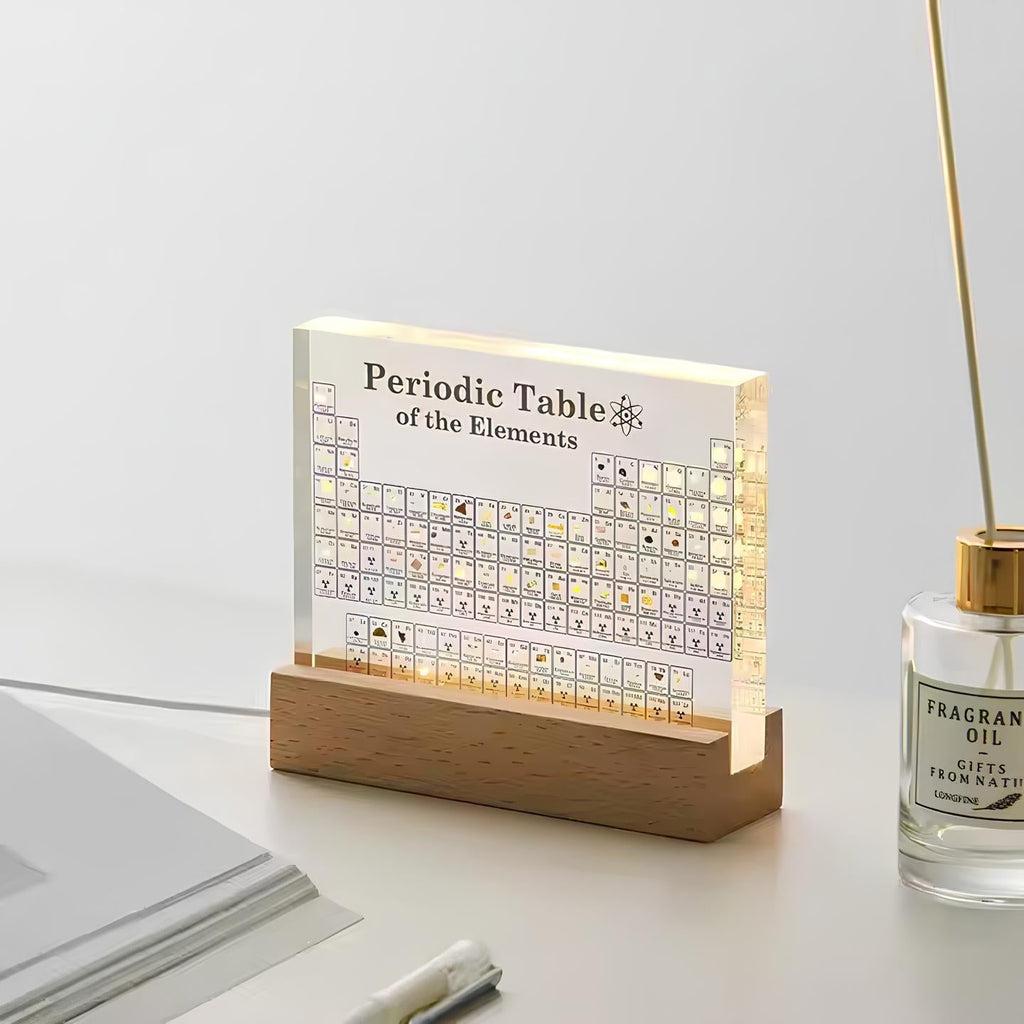 Tableau Périodique Lumineux avec Éléments Réels - Elementa