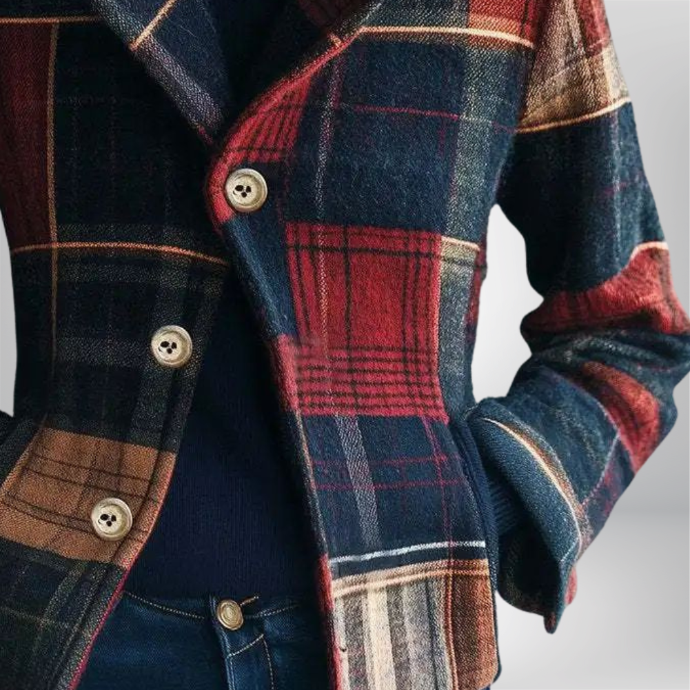 Noelle | Veste en Laine à Carreaux Classique