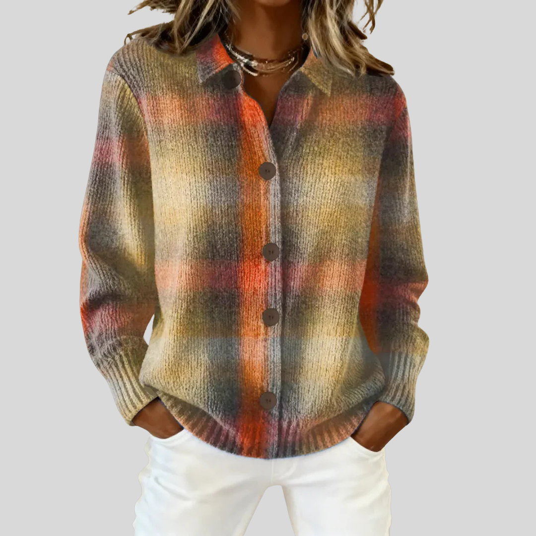 Vionelle | Cardigan à carreaux artisanal