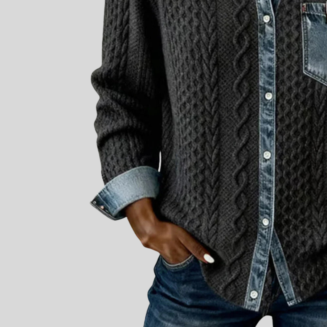 Eléance | Chemise en Patchwork Denim