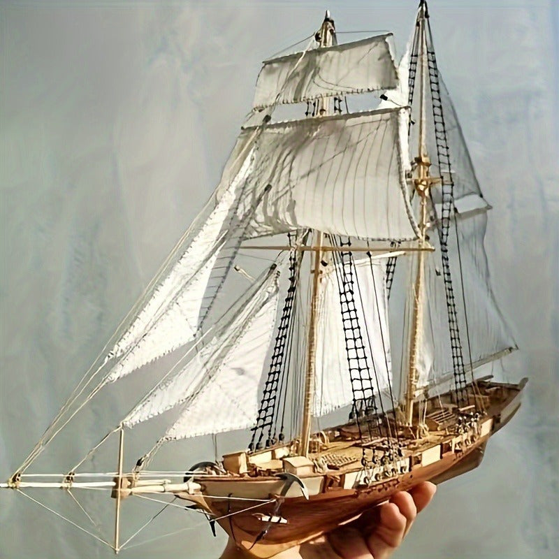 Modèle de Bateau à Voile en Bois Classique – Puzzle 3D Détailé pour les Amateurs de Bateaux