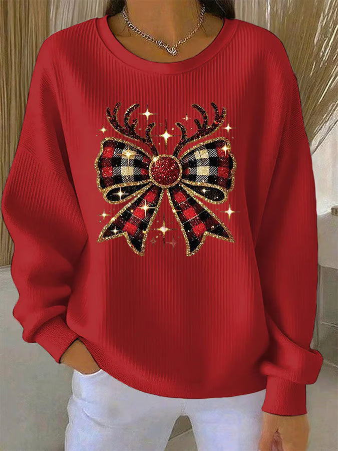 Elin - Pull de Noël avec motif nœud