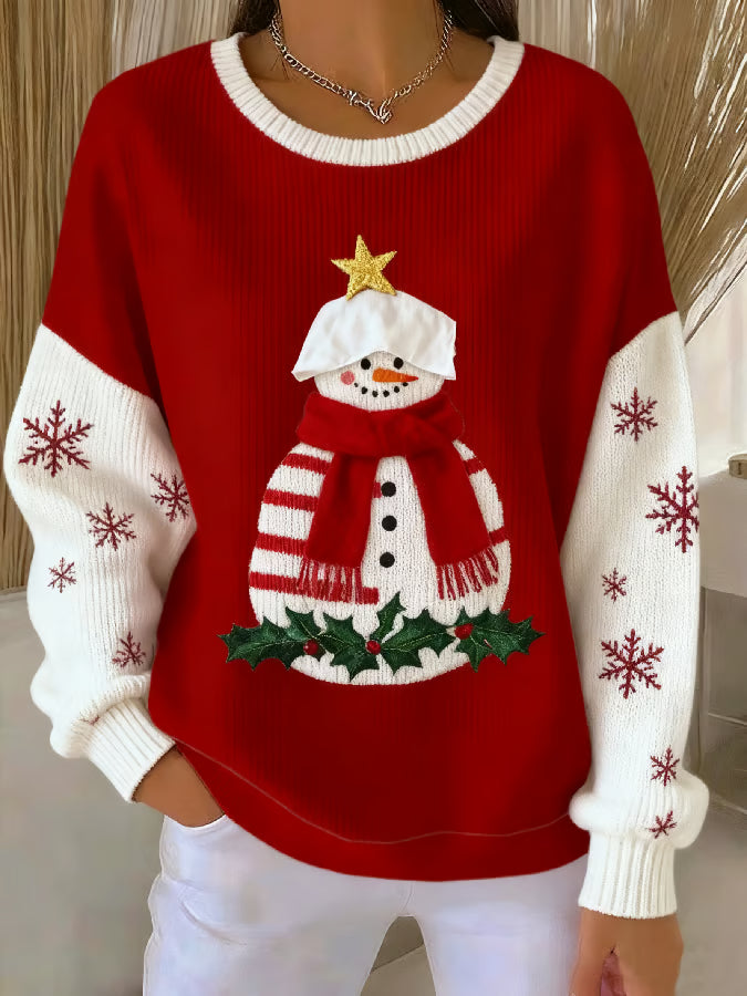 Sanne - Pull de Noël avec design de bonhomme de neige
