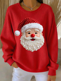 Isa - Pull de Noël avec un père Noël perlés