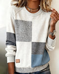 Sidonie | Sweatshirt décontracté à col rond en contraste de couleurs