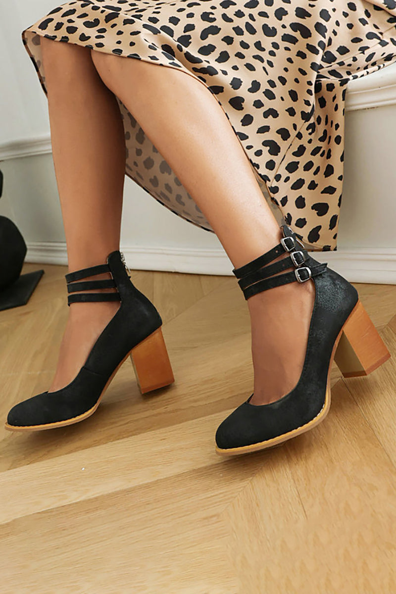 Elisa™ | Sandales lisses à talon épais