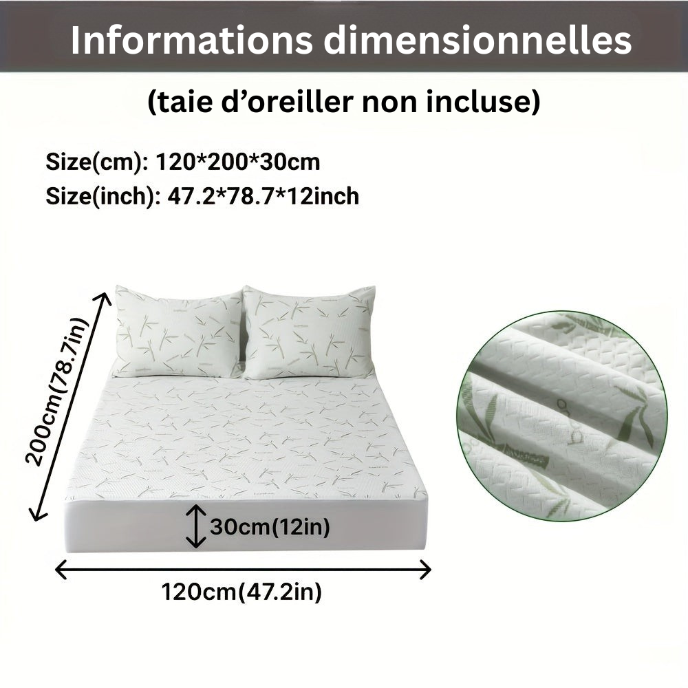 BambooCool Protège-Matelas – Respirant et Rafraîchissant pour un Confort de Sommeil Amélioré