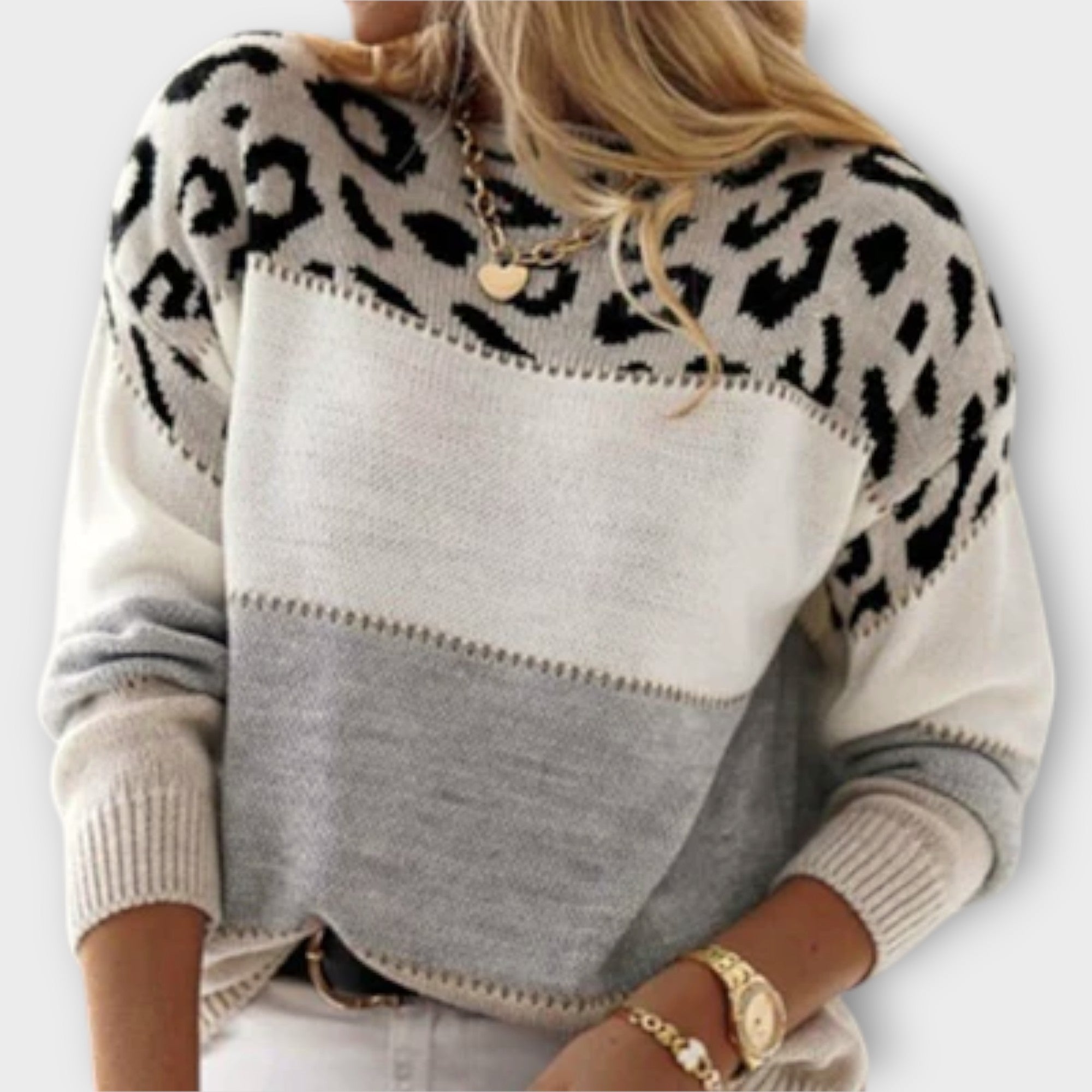 Megan | Pull décontracté à imprimé léopard