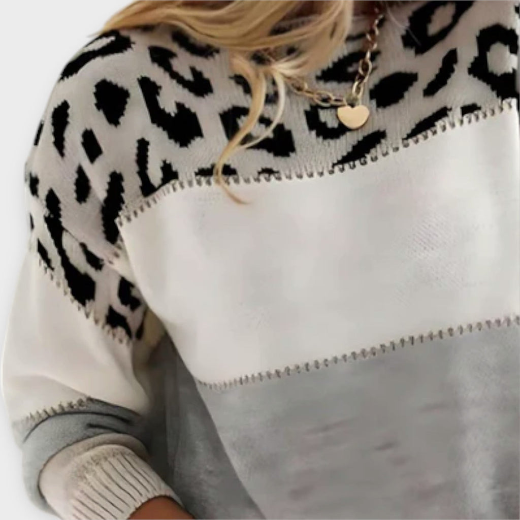 Megan | Pull décontracté à imprimé léopard