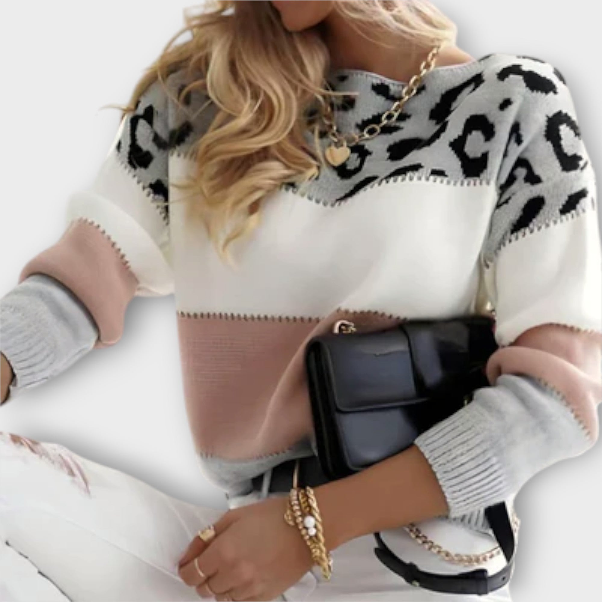Megan | Pull décontracté à imprimé léopard