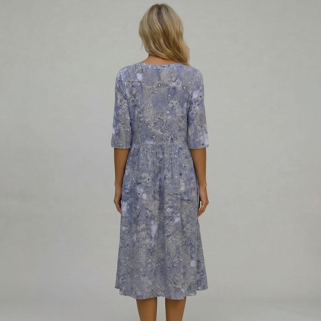 Coréliane | Élégance Midi Robe V-Cou Gracieuse