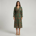 Soléane | Robe Midi Élégante avec Imprimé de Charme Intemporel