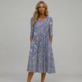 Coréliane | Élégance Midi Robe V-Cou Gracieuse