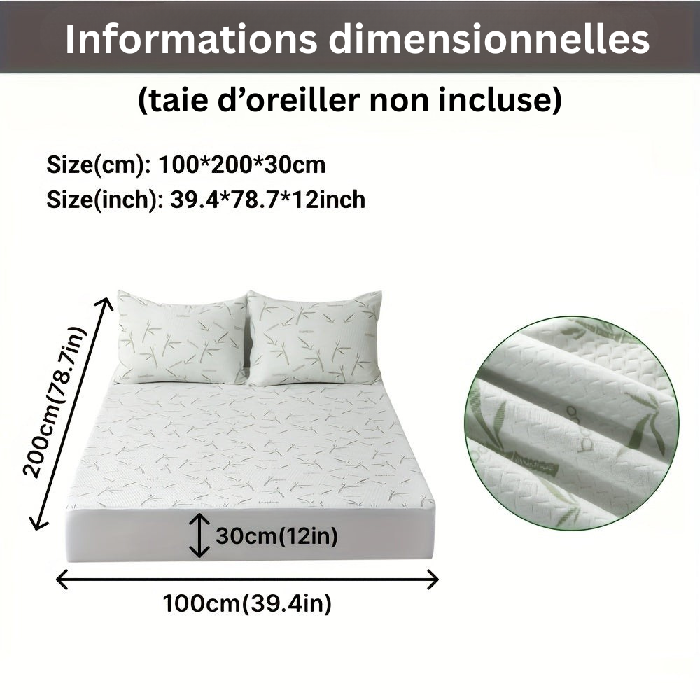 BambooCool Protège-Matelas – Respirant et Rafraîchissant pour un Confort de Sommeil Amélioré