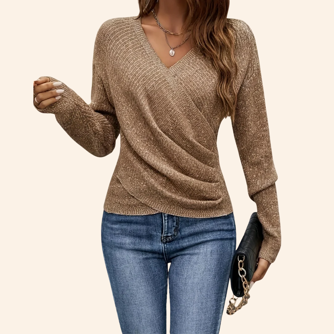 Éloria | Haut élégant enveloppant avec décolleté en V