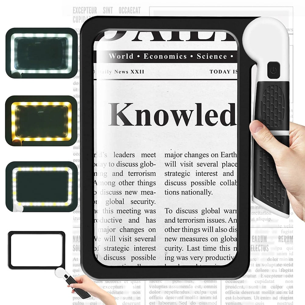 MagniView | Loupe LED à Page Complète avec Zoom 5X Clair pour la Lecture et les Tâches de Détails Fins