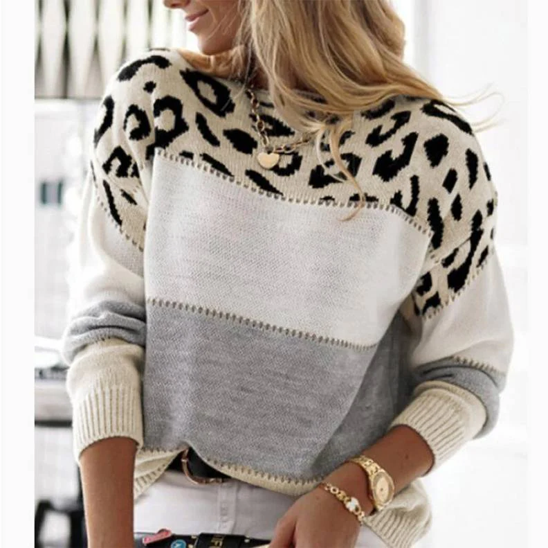 Megan | Pull décontracté à imprimé léopard