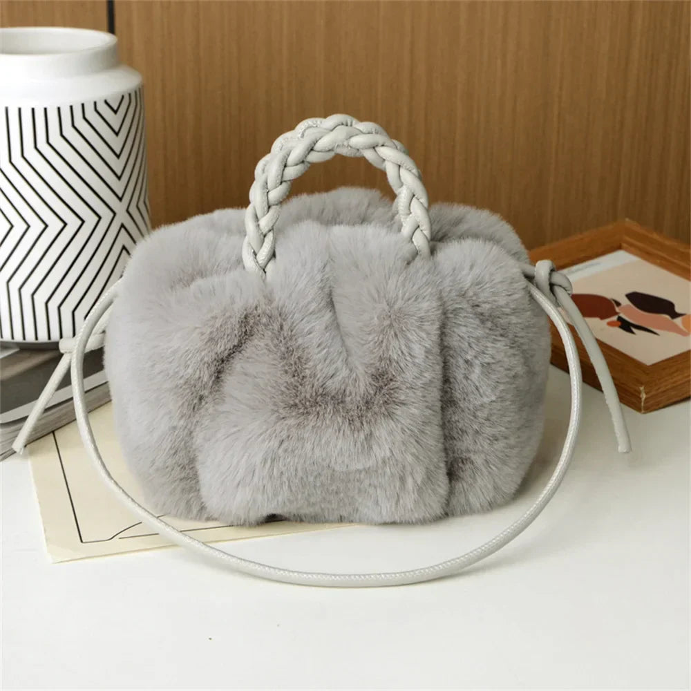 Éliane | Sac à bandoulière en peluche citrouille