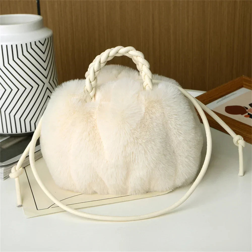 Éliane | Sac à bandoulière en peluche citrouille