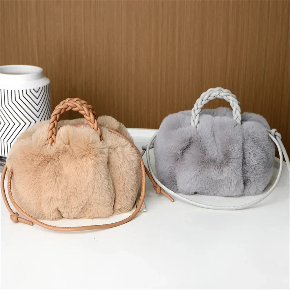Éliane | Sac à bandoulière en peluche citrouille