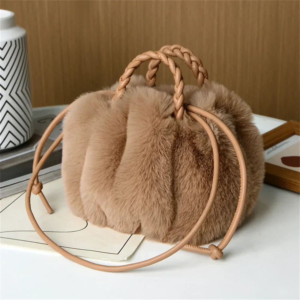 Éliane | Sac à bandoulière en peluche citrouille
