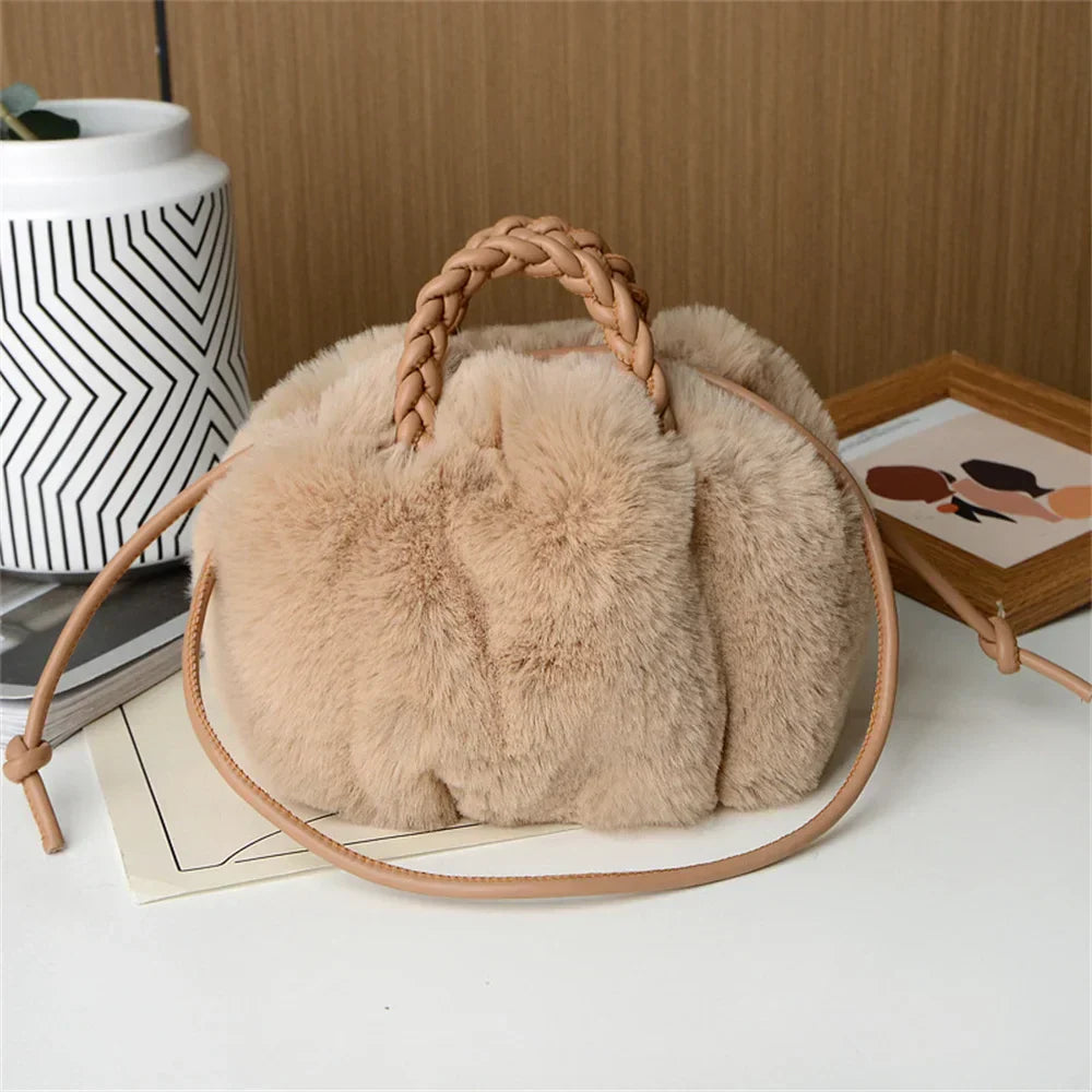 Éliane | Sac à bandoulière en peluche citrouille