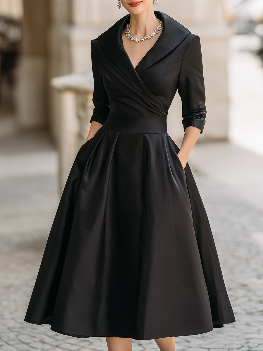 Noirelle | Robe Midi Élégante Intemporelle