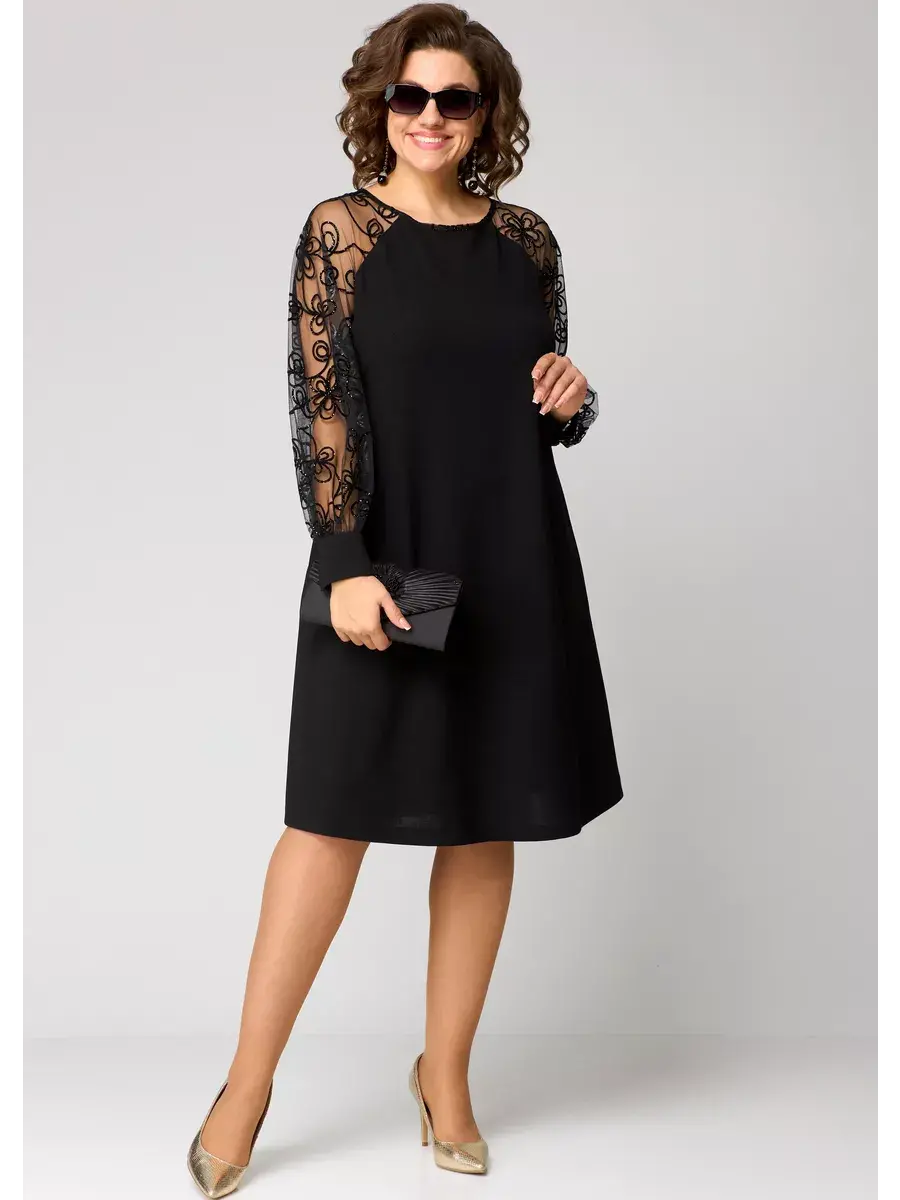 Karen | Robe Classique avec Manches en Dentelle