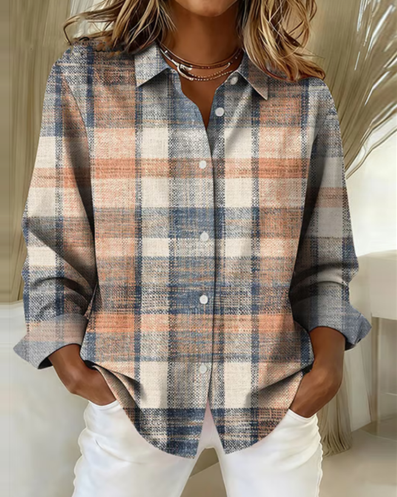 Maëlysse | Chemise style vintage avec motif à carreaux