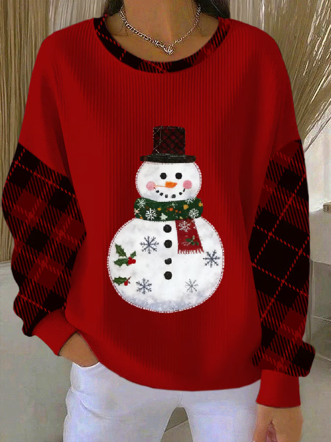 Liv - Pull de Noël avec motif bonhomme de neige