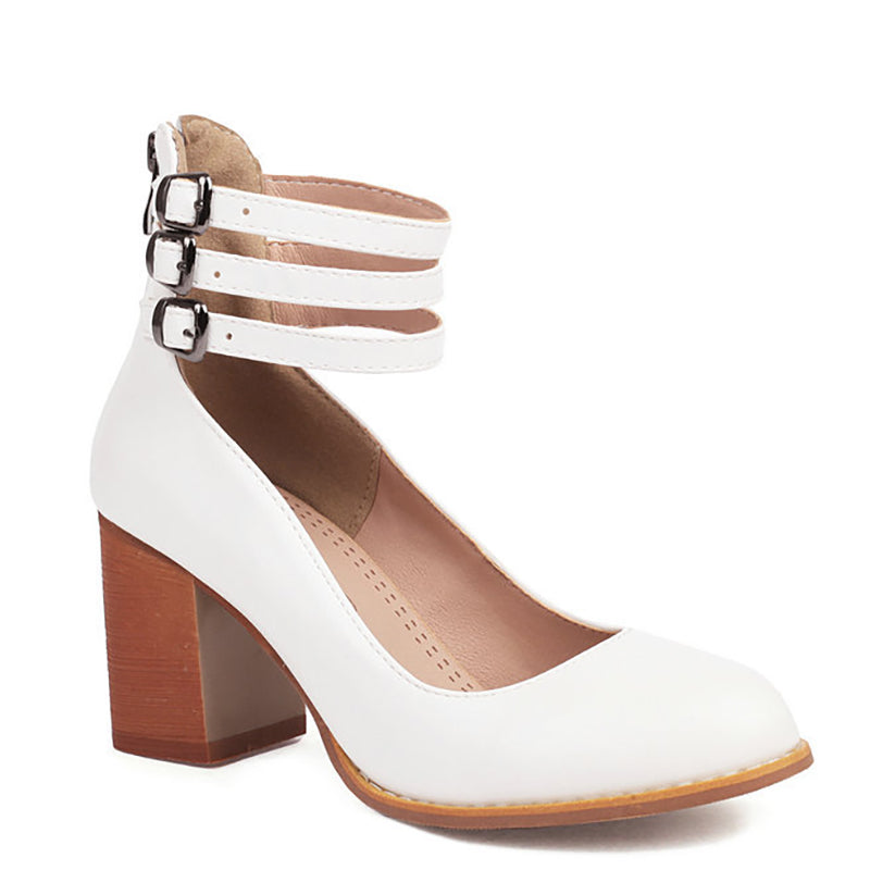 Elisa™ | Sandales lisses à talon épais