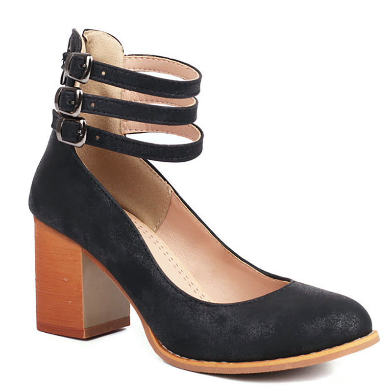 Elisa™ | Sandales lisses à talon épais