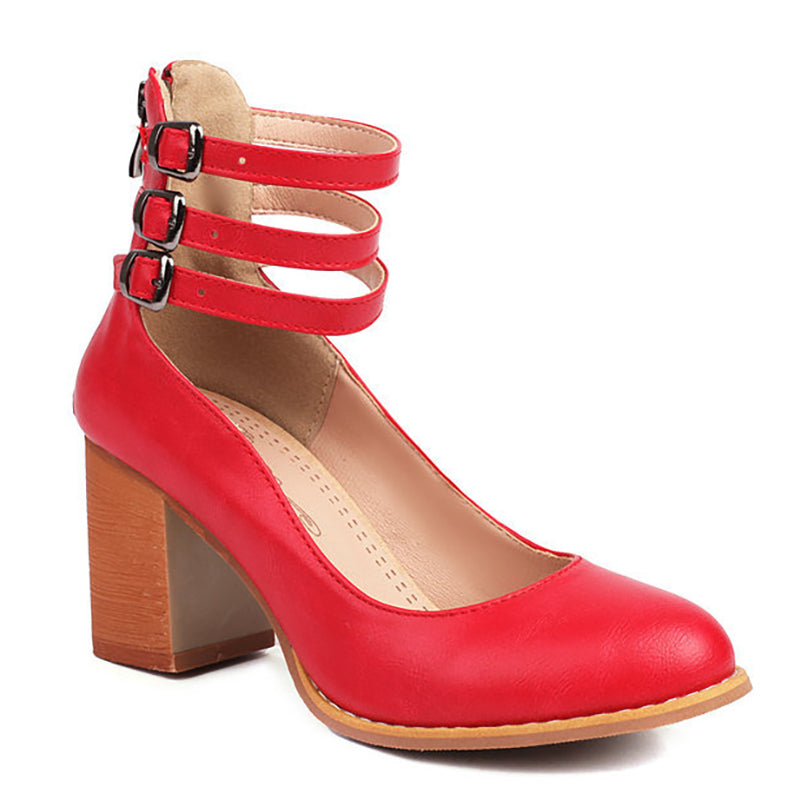 Elisa™ | Sandales lisses à talon épais