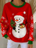 Tess - Pull de Noël avec motif bonhomme de neige