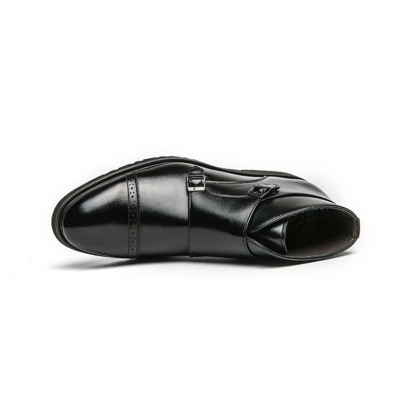 Parker | Bottines en simili cuir avec double boucle monk