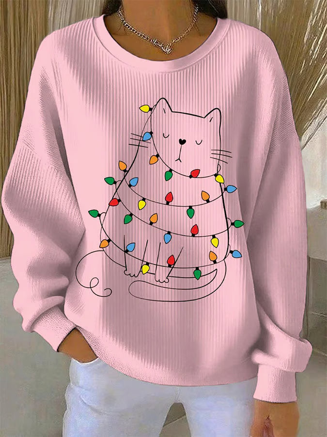 Saar - Pull de Noël avec motif de chats